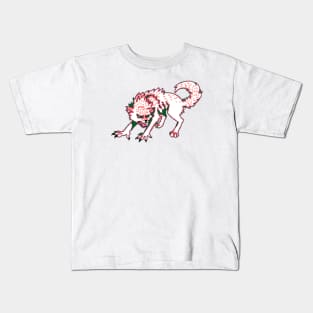 Pixel Werewolf (Red, White, and Green) Kids T-Shirt